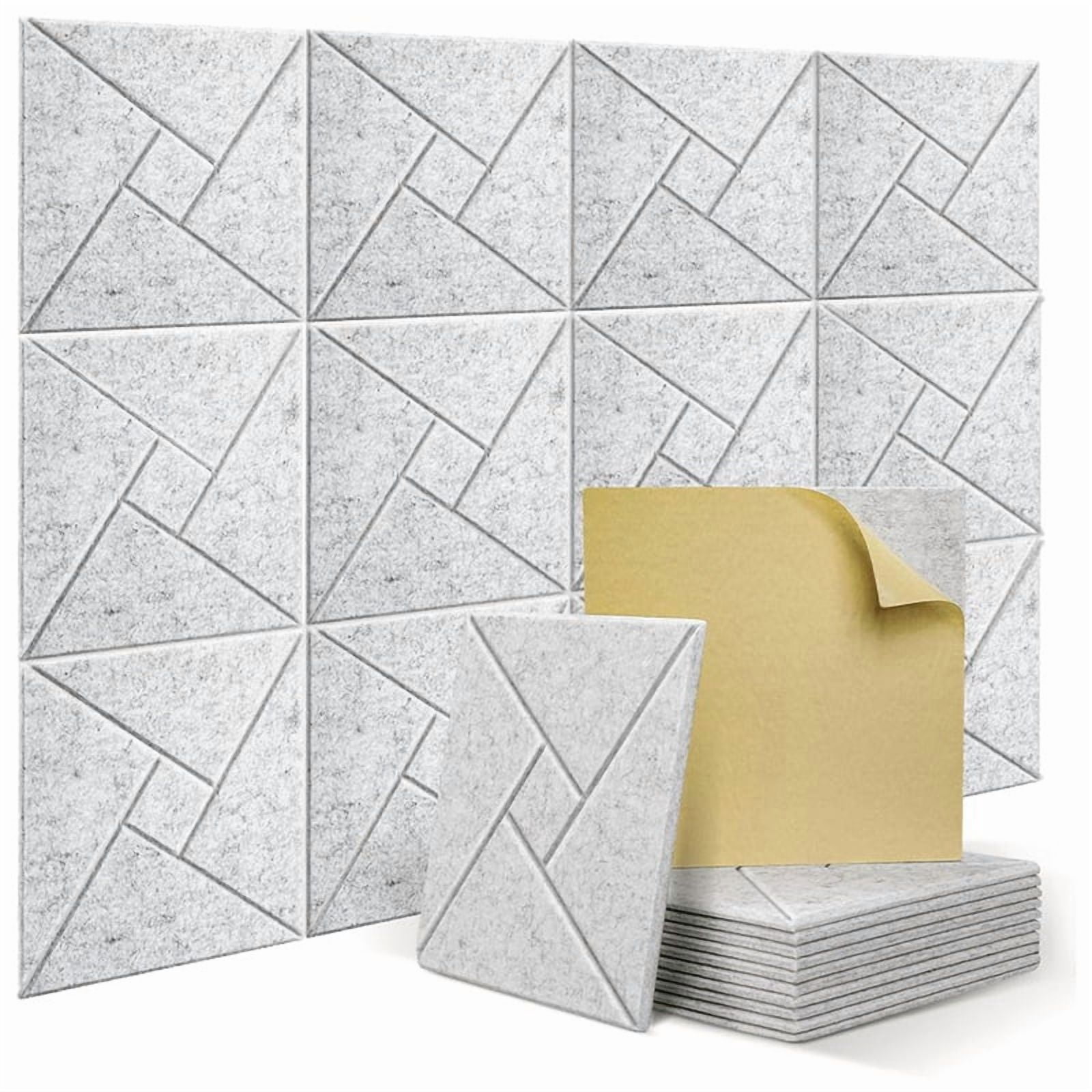 12Pcs Acoustic Panels, 12x12x0.4In Sound Proof Foam Panels, Black