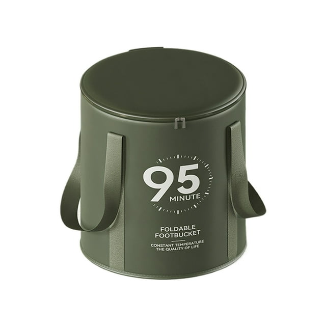 Destyer Foldable Foot Bath Bucket 36cm High For Comfortable Soaking Pink Foldable Ink green with lid