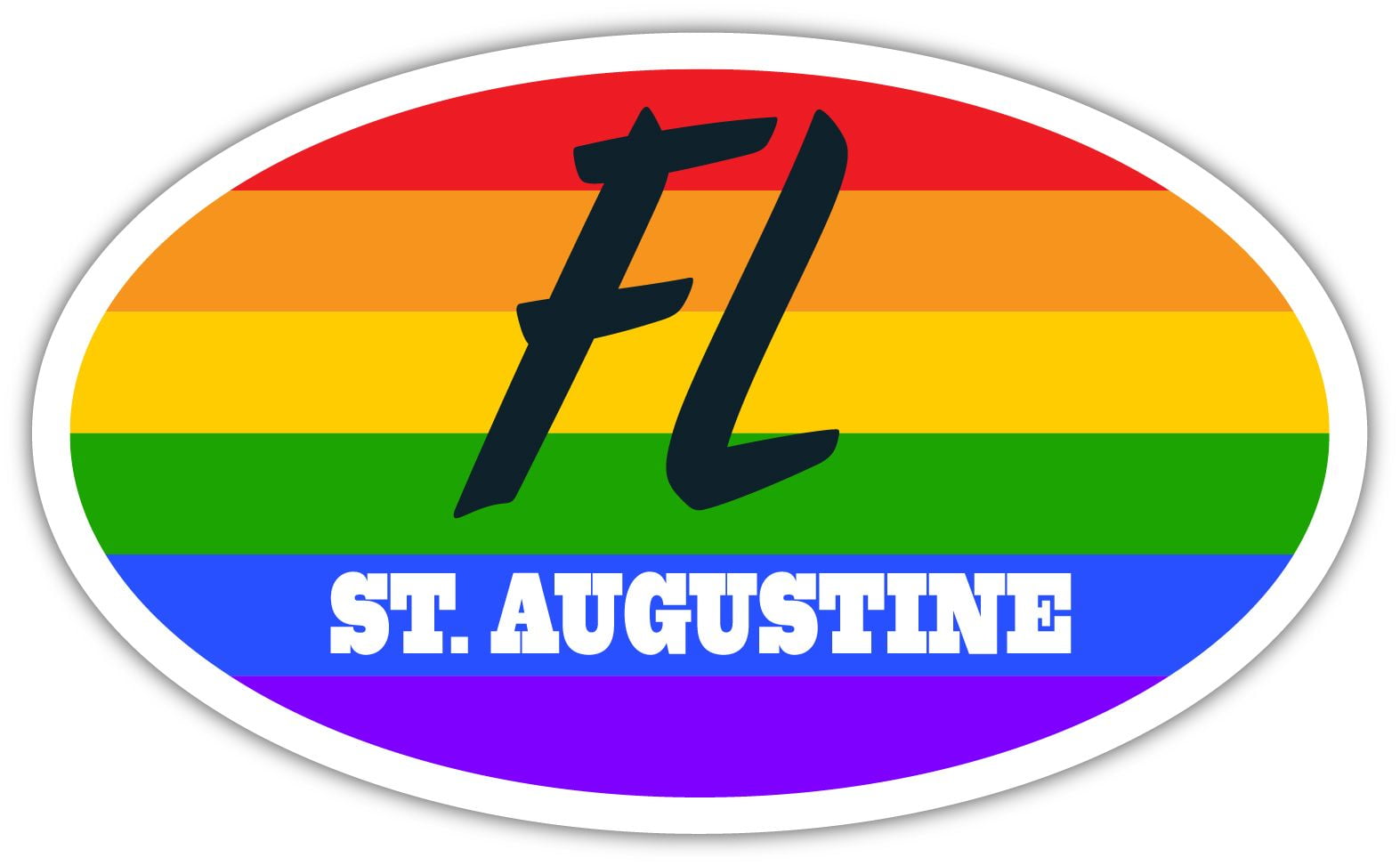St. Augustine FL Florida St. Johns County Rainbow Pride Flag 6 Stripes