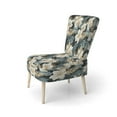 thumbnail image 3 of Designart "Tropics In Monochrome Hues II" White Tropical Upholstered Accent Chair - Tropical Arm Chair For Living Room, 3 of 5