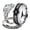 Black and white, variant on Couple Rings Elegant Diamond Studded Geometric Design Metal Alloy Artificial Gem Inlay Unisex Fashion Jewelry