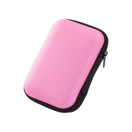 Portable Tech Organizer Case - Small Travel Pouch For Power Bank, Hard Drive, Cables & Accessories (Pink)