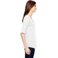 thumbnail image 2 of 6756L Anvil Ladies Deep Scoop 1/2-Sleeve T-Shirt White 2XL, 2 of 2