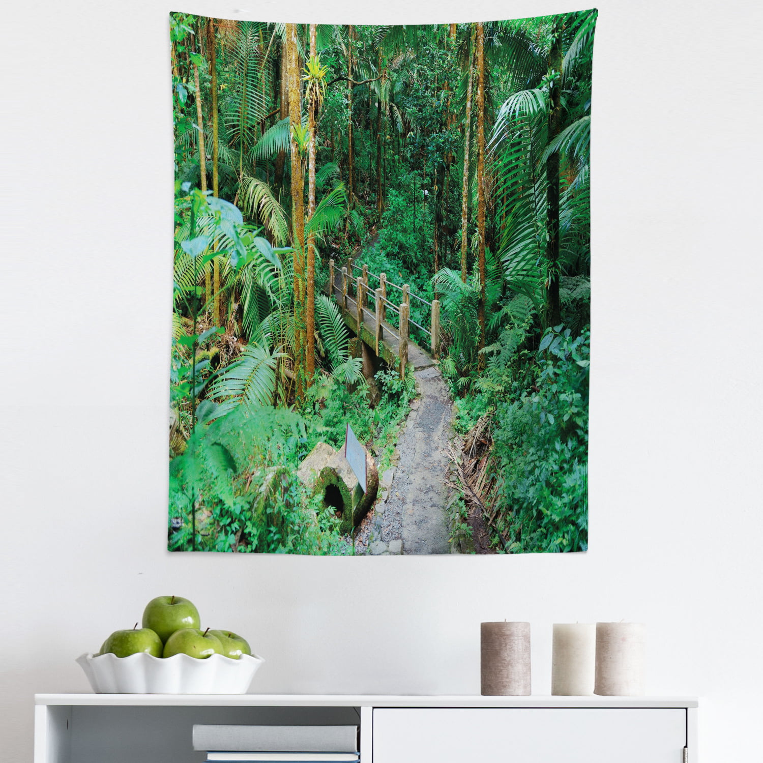 Rain Forest Green Plants Tapestry Wall Hanging Living Room Bedroom Dorm Decor 