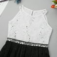 thumbnail image 3 of iEFiEL Big Little Girls Halter Neck Chiffon Summer Dress Sleeveless Rhinestone Wedding Birthday Party Dress Black&White 16, 3 of 7