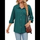 thumbnail image 2 of Blusas Informales de Larga Extragrandes con Botones y Cuello Halter para Mujer Azul Pavo Real L, 2 of 10