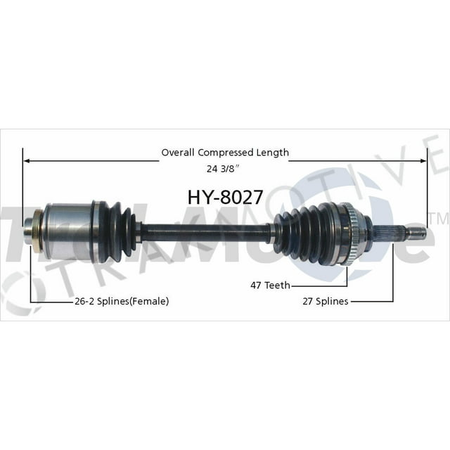 TrakMotive HY-8027 Arbre d'Axe de CV Remplacement OEM Premium