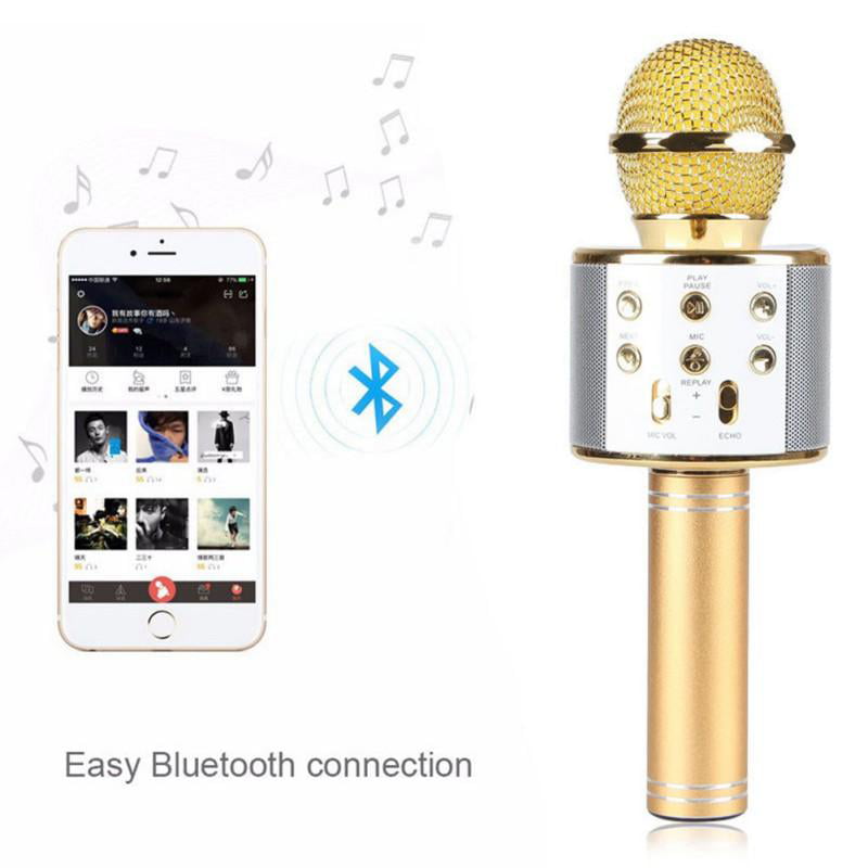 Handheld Home Party Karaoke Speaker Machine for Android/iPhone/iPad/Sony/PC or All Smartphone i.lux Microphone for Kids Wireless Karaoke Microphone in Multi-Color LED Lights 