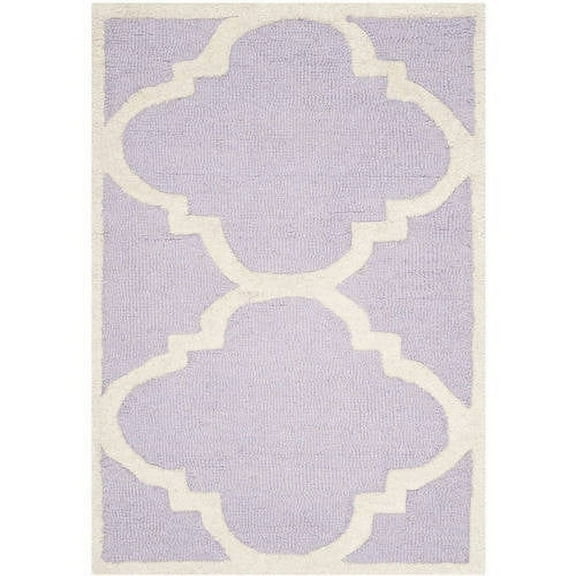 SAFAVIEH Cambridge Justine Geometric Wool Area Rug, Lavender/Ivory, 2'6" x 4'