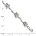thumbnail image 5 of Auriga Fine Jewelry 925 Sterling Silver Rhodium Plated Floral Peridot Bracelet 7.5 inch for Women(L- 7.5inch, W- 7.83mm), 5 of 6