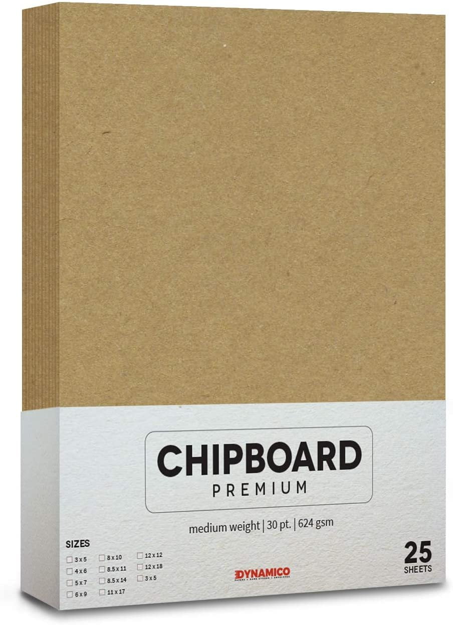 100 Sheets Chipboard 8.5 x 11 inch 30pt Medium Weight Brown Kraft Cardboard 