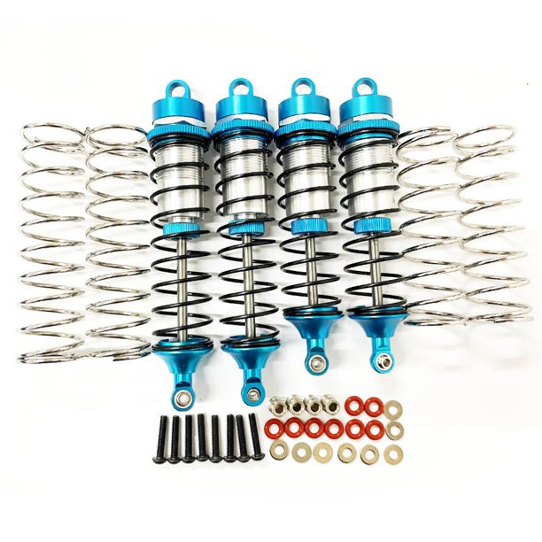 Bewildely 4 piezas de aleación de aluminio 1/10 amortiguador trasero para ARRMA SENTON 3S RC pieza de coche RC accesorios de coche piezas de Kits de construcción modelo Azul