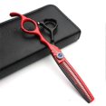 thumbnail image 1 of Tijeras de entresacar de cabello de 6 pulgadas, profesionales, de acero 9CR, para barbería, con mango ergonómico., 1 of 4