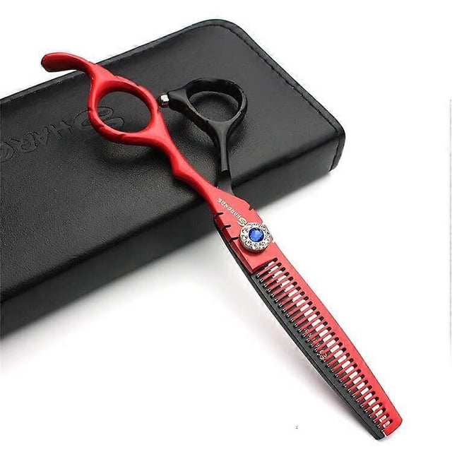 Tijeras de entresacar de cabello de 6 pulgadas, profesionales, de acero 9CR, para barbería, con mango ergonómico.