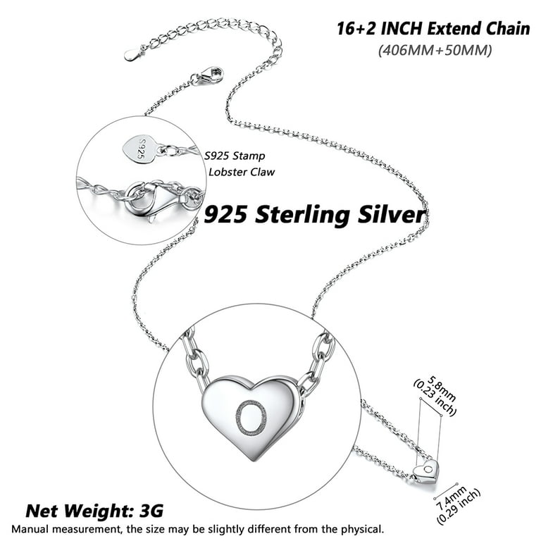 Silvora Initial Necklaces for Women S925 Sterling Silver Letter M