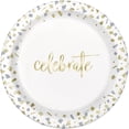 thumbnail image 1 of Unique Industries' Gold Confetti Celebrate 9" Paper Dinner Plates, 10ct, 1 of 2