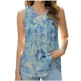 thumbnail image 2 of Aloohaidyvio Womens Dressy Tank Tops Casual Summer Floral Sleeveless Tops Trendy Tie Back Flowy Tank Top(Light Blue L), 2 of 5