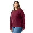 thumbnail image 4 of Lee Women's and Plus Crew Neck Cropped Waffle Knit Pullover Top, S-4X, 4 of 4