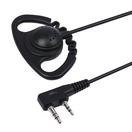 Kenwood Adapter Mic - HDE Covert Walkie Talkie Comfort Fit Earpiece and Microphone with PTT Mic for Kenwood and Baofeng Radios 2-Pin Connection