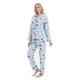 thumbnail image 3 of Apparonia Women's Pajama Sets 100% Cotton Flannel Ladies PJs Button Front Top Drawstring Bottoms Puppy Parade L, 3 of 6
