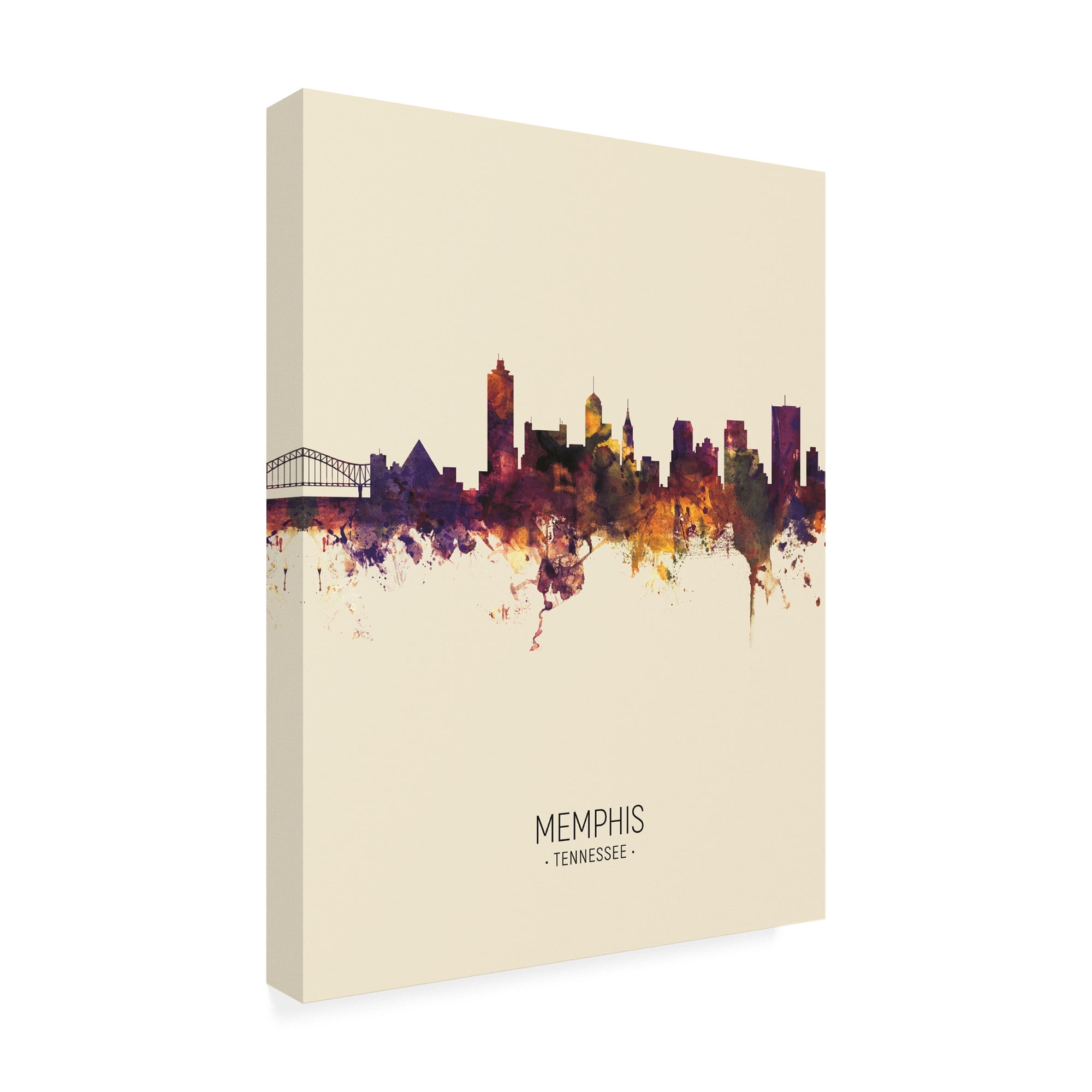 Trademark Fine Art 'Memphis Tennessee Skyline Portrait III' Canvas Art by Michael Tompsett