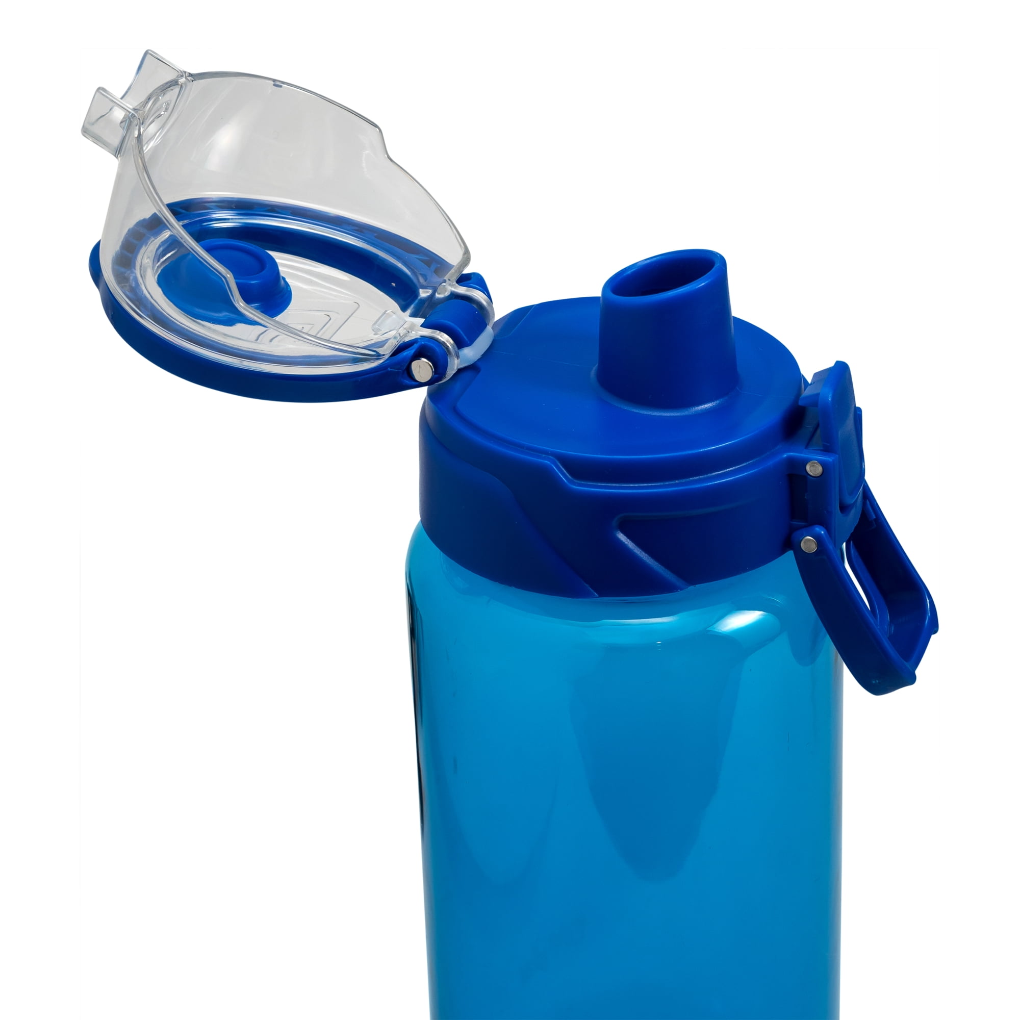 Cool Gear 3-Pack Tritan Plastic 32 oz Cylinder Water Bottle with Halo Top Lid | Dishwasher Safe, Leakproof, Shatter-Resistant Water Bottle With Easy Carry Loop | Blueberry Pack