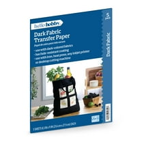Hello Hobby Dark Fabric Transfer Paper, Inkjet Printable, 8.5" x 11", 5 Sheets