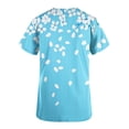 thumbnail image 5 of YOIAVAIOY Light Blue Womens Nurse Work Uniforms Short Sleeve V Neck Work Scrubs Fashion Print Tunic Blouses with Pockets XXL, 5 of 5