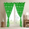 thumbnail image 4 of Boho Aztec Curtains & Drapes 38"Wx54"L Southwestern Curtains Exotic Tribal Bohemian Window Curtains Western Bedroom Decor,Moden Farmhouse Geometric Window Treatments 2 Panels Green White, 4 of 6