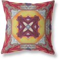 thumbnail image 1 of Pastel Floral Carrés Intérieur/extérieur Tissu Oreiller Zip -Jaune Rouge Rouge Vert 16", 1 of 4