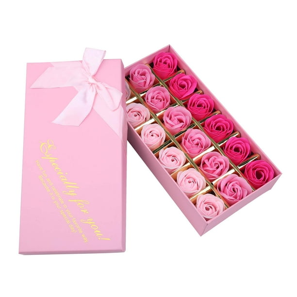 Rotumaty 18 piezas de jabón de baño perfumado floral, pétalos de rosas, aceite esencial de plantas, jabón de rosas, el mejor regalo para ella, mujeres, niñas, mamá, amante, cumpleaños, San Valentín, N