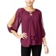thumbnail image 1 of BCX Blusa con superposición adornada para mujer, Púrpura, Mediana Bcx Pull-over, 1 of 1