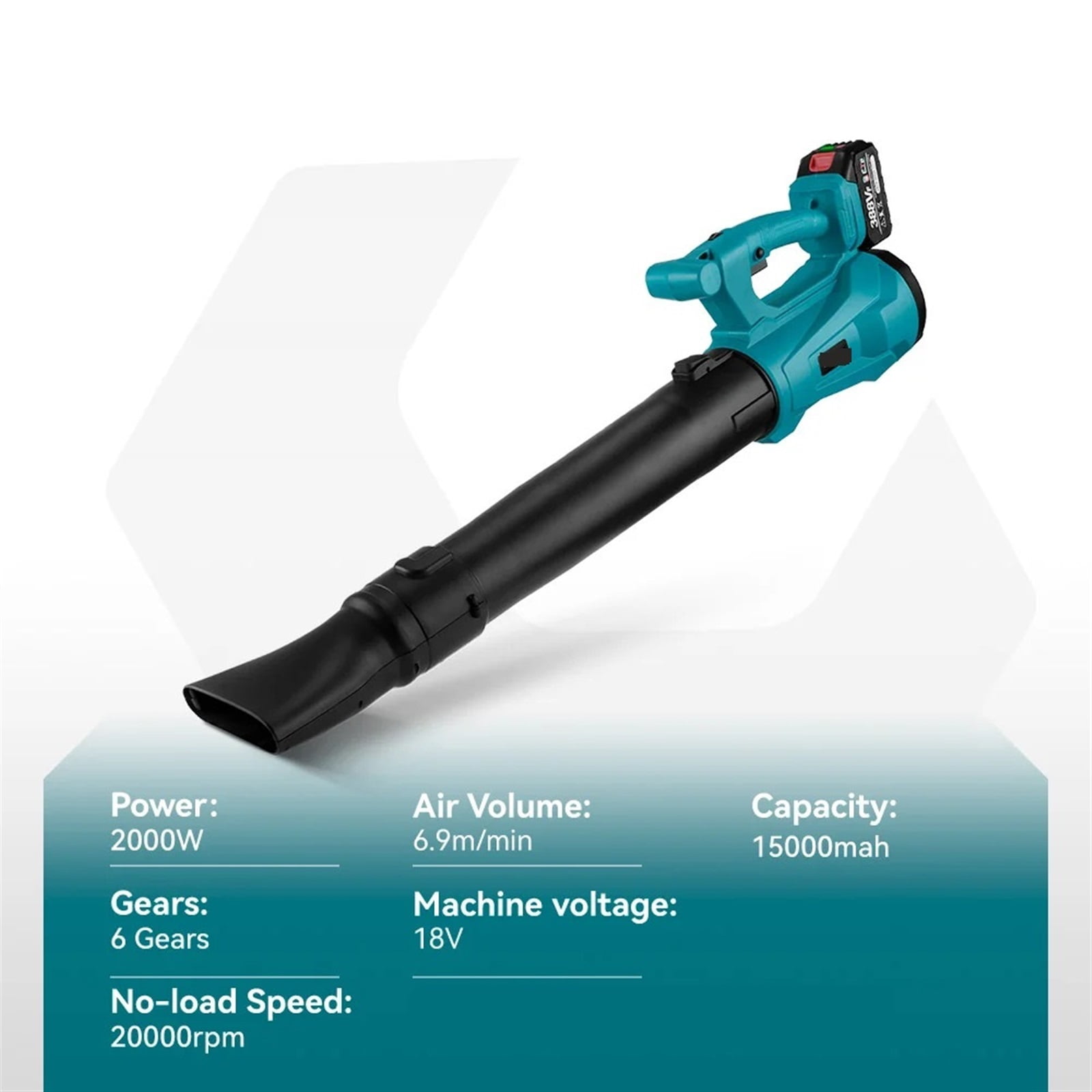 Electric Blower 6 Gears Adjustable Cordless Household Leaf Blower Blowing Dust Blowing Snow Tool ,Easy to Use