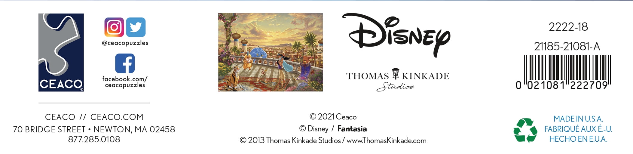 Ceaco 300-Piece Thomas Kinkade Disney Jasmine Dancing in the Desert Sunset Interlocking Jigsaw Puzzle