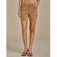 thumbnail image 3 of Pantalones cortos Luvamia Jean para mujer, sin cordones, talle medio, marrón caramelo, 3 of 8