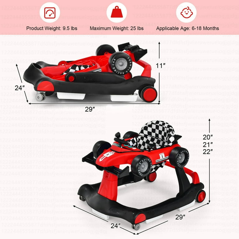 【in a row】Millie Race-Up Walker Costway 4-in-1 Unisex Baby Walker, Foldable, Multifunctional