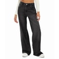 thumbnail image 6 of Women Wide Leg Jeans High Waist Baggy Jean Loose Boyfriend Jeans Denim Pants Y2K Black L, 6 of 9