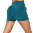 thumbnail image 1 of Yoga Shorts for Women High Waist Butt Lifting Stretchy Slim Fit Solid Print Pocket Ruched Gym Shorts for Athletic Wear Blue M, 1 of 4