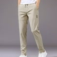 thumbnail image 4 of Men Pants Elastic Waist Trendy Polyester Casual Drawstring Men Trouser for Street Wear  Black M, 4 of 10