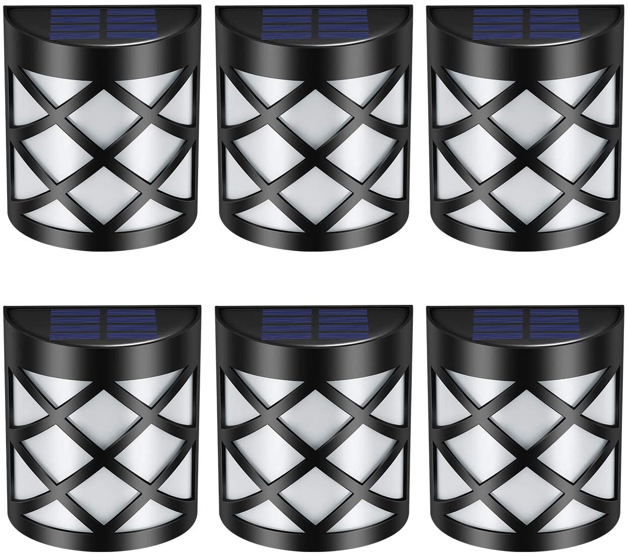 Solar Fence Deck Light Outdoor with Premium 6 LEDs, Waterproof Solar