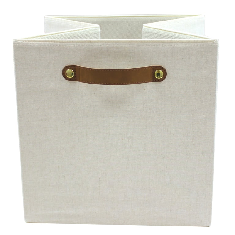 Collapsible Fabric Cube Storage Bin In Vanilla photo 6