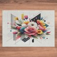 thumbnail image 5 of Ambesonne Modern Jigsaw Puzzle, Colorful Floral Huddle Leafy, Heirloom-Quality Fun Activity for Family Durable Cardboard, 1000 pcs, Rose Eggshell Multicolor, 5 of 5