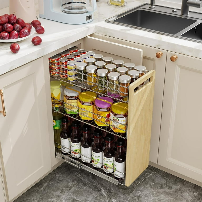 Narrow pull out spice rack sale