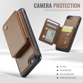 thumbnail image 5 of TECH CIRCLE for Apple iPhone 8/7 Plus Case 5.5", PU Leather Back Cover Case with A Removable Magnetic Wallet with Stand Function, RFID Blocking Credit Card Slots, Lightweight Phone Basic Case, Brown, 5 of 10