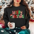 thumbnail image 5 of Christmas Trees Sweatshirt for Women Merry and Bright Christmas Shirts Xmas Holiday Party Long Sleeve Pullover Tops, 5 of 7