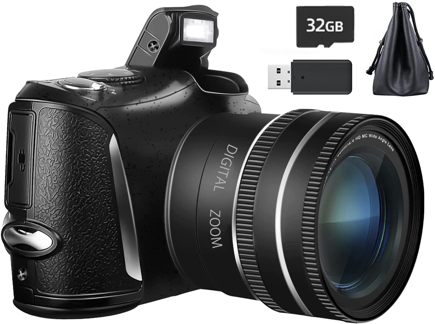 Digital Camera 4K Video Camera Camcorder Ultra HD 48MP YouTube Vlogging Camera with Wide Angle Lens 16X Digital Zoom 3.0" Screen