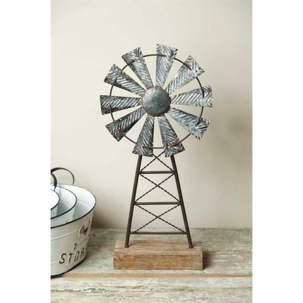 WINDMILL Tabletop Decor, 19.5" Tall, by Manual Woodworkers & Weavers