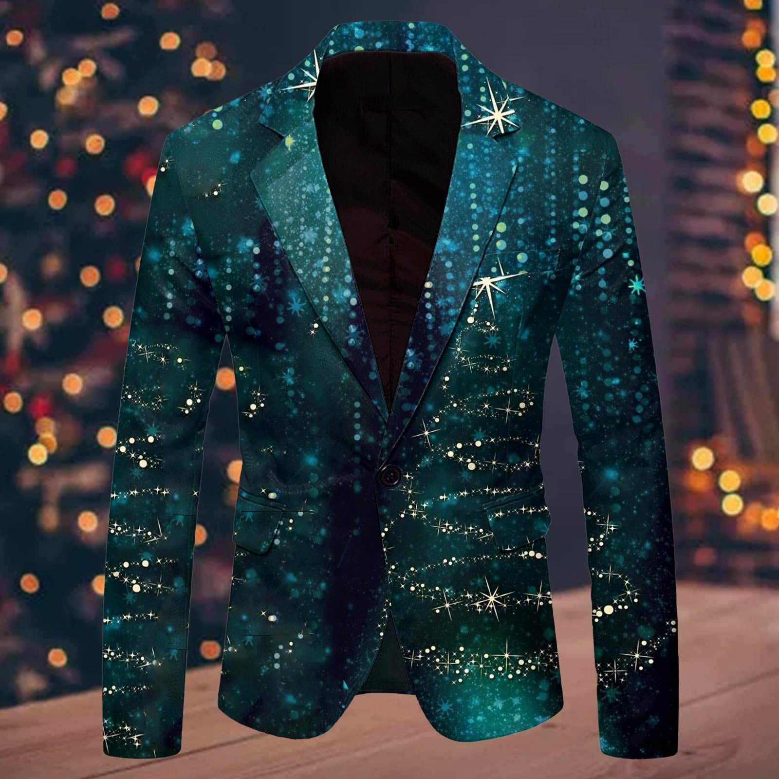 Mens Fashion Leisure Christmas Piece Suits for Men Printed