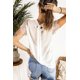 thumbnail image 1 of ABPHQTO Camiseta de cuello alto con nudo de empalme de encaje blanco para mujer, 1 of 5