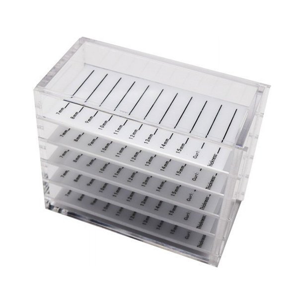 Caja de almacenamiento de cristal 5 capas de extensión de pestañas acrílicas caja de almacenamiento de pestañas postizas organizador de maquillaje soporte para paletas cinco filas herramientas de extensión de pestañas Sincero Electrónica